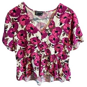 Frank and Oak The Babydoll Top  floral blouse